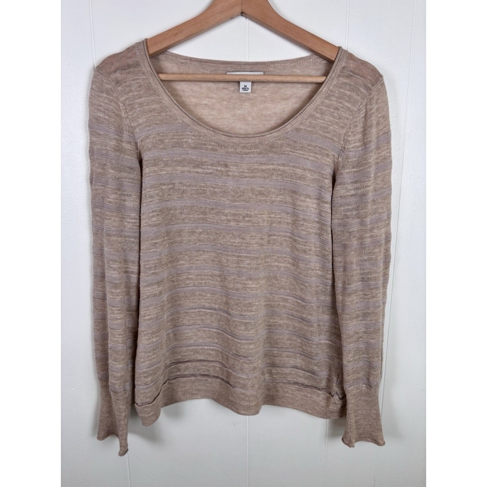 Banana Republic Women's Size Medium‎ Soft Thin Stretch Tan Long Sleeve Sweater